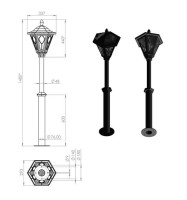 Наземный фонарь Венеция 220-41/bgr-14 Русские фонари