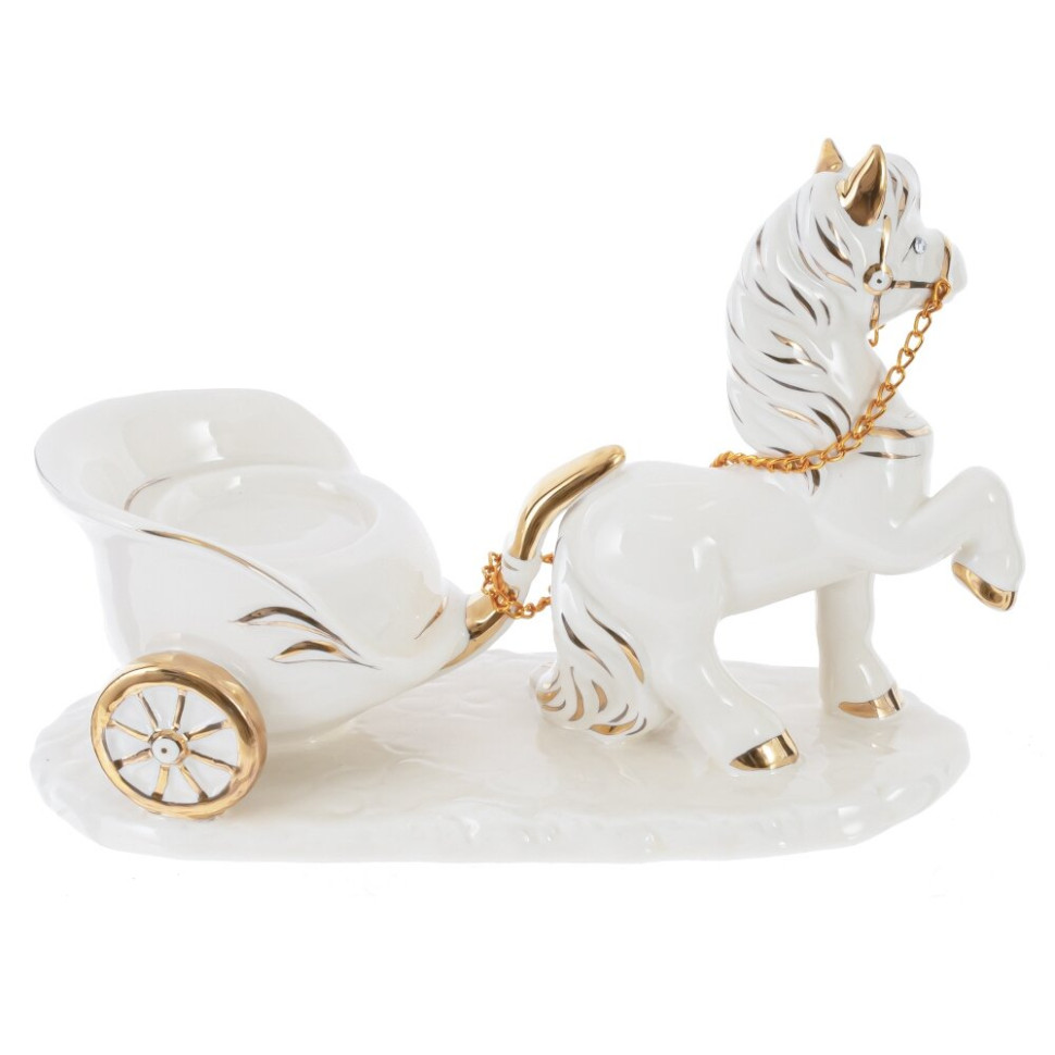 Фигурка декоративная "Лошадка" с подсвечником, D свечи 3,5 см, L16,5 W7 H12 см