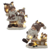 Фигурка декоративная "Дед Мороз", с подсветкой (3хLR44,н/п),  L1, L11 W6,5 H12,5 см, 2в.