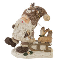 Фигурка декоративная "Дед Мороз", с подсветкой (3хLR44,н/п),  L1, L11 W6,5 H12,5 см, 2в.