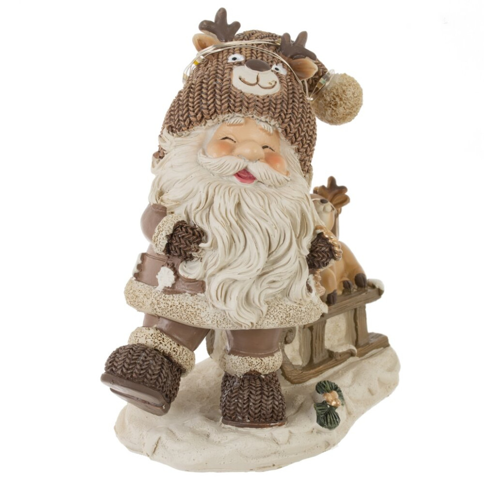 Фигурка декоративная "Дед Мороз", с подсветкой (3хLR44,н/п),  L1, L11 W6,5 H12,5 см, 2в.