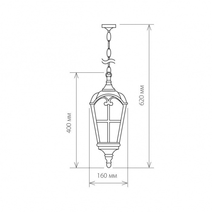 Уличный светильник подвесной Mira Mira H черное золото Elektrostandard