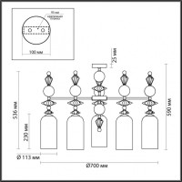 Потолочная люстра Bizet 4893/5C Odeon Light