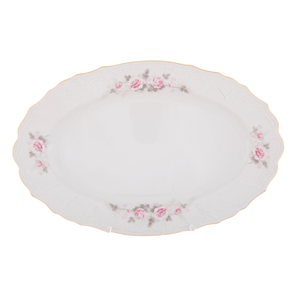 Блюдо овальное 39см "Роза серая 5396011" Bernadotte