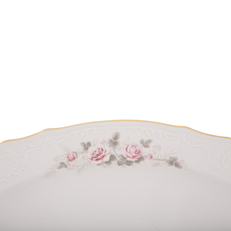 Блюдо овальное 39см "Роза серая 5396011" Bernadotte