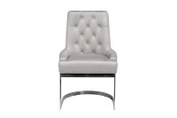 Стул велюровый светло-серый/хром