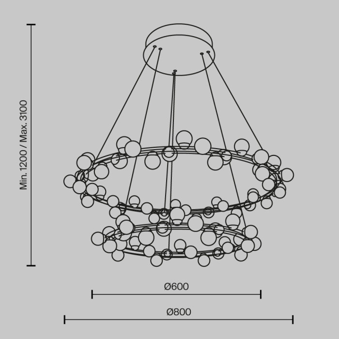Подвесная люстра Tessara MOD081PL-L84G3K Maytoni