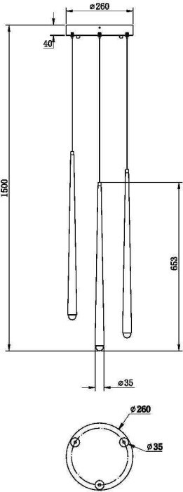 Подвесной светильник Cascade MOD132PL-L28BK1 Maytoni