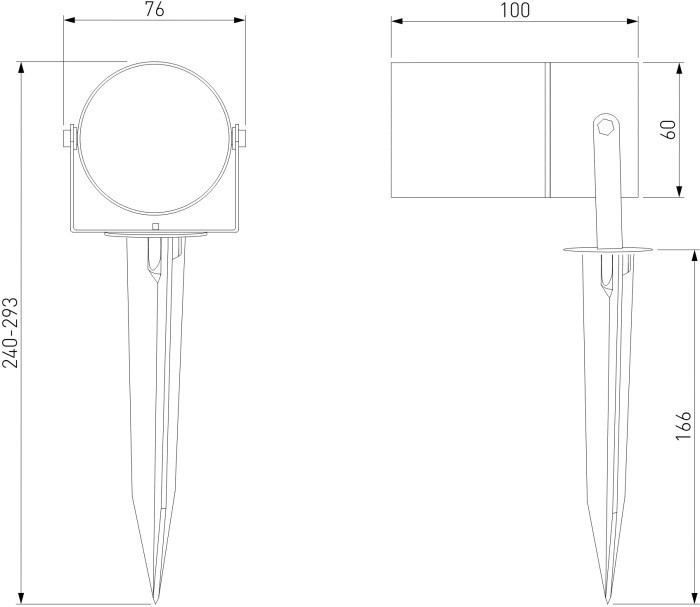 Грунтовый светильник Landscape 043 FL LED черный Elektrostandard