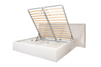 Кровать Como с подъемным механизмом шенилл белый Кровать Como с подъемным механизмом шенилл белый
