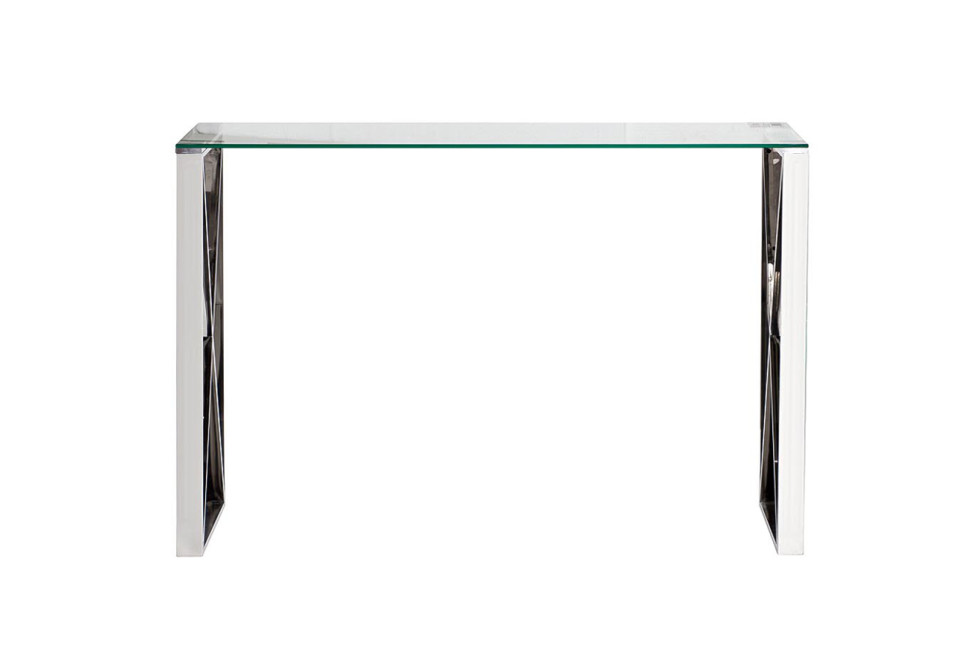Консоль прозрачное стекло/хром