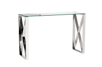 Консоль прозрачное стекло/хром