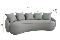 Диван Forli трехместный светло-серый Диван Forli трехместный светло-серый
