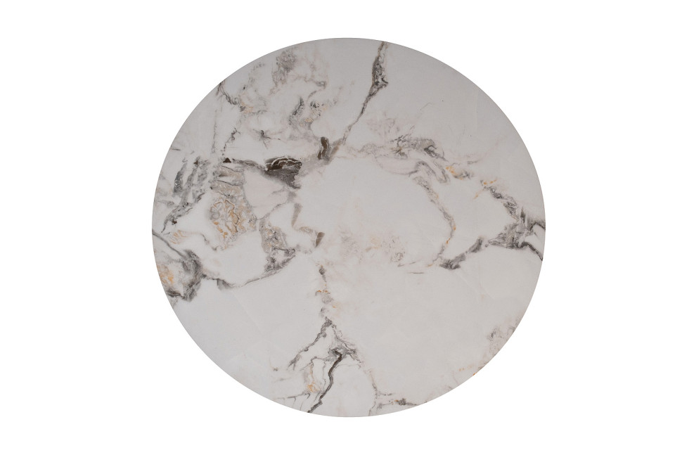 Стол журнальный круглый керамогранит белый