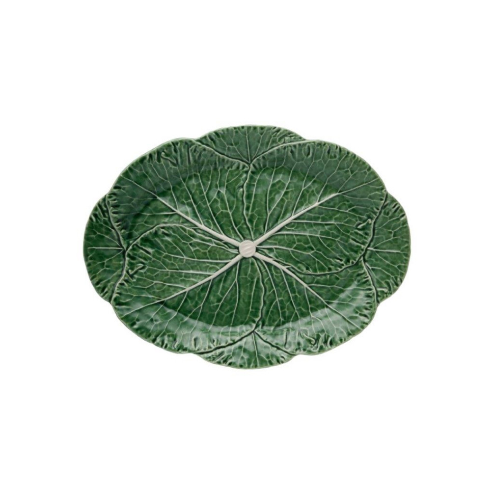 Блюдо овальное 43см."Капуста" зеленое