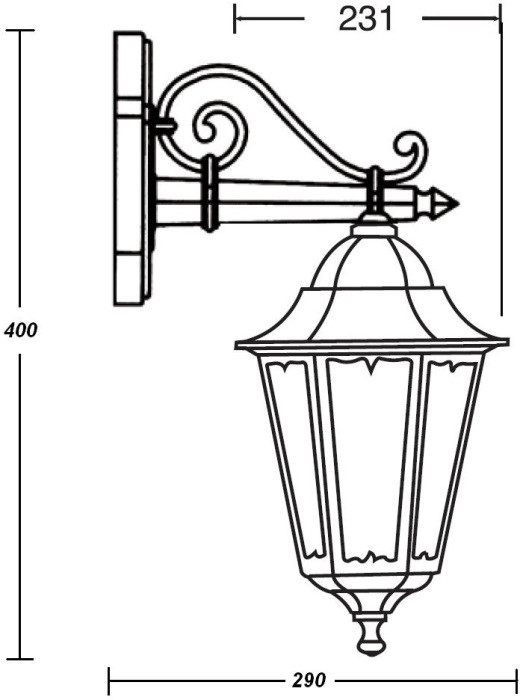 Настенный фонарь уличный PETERSBURG M 79802M/02 W Oasis Light
