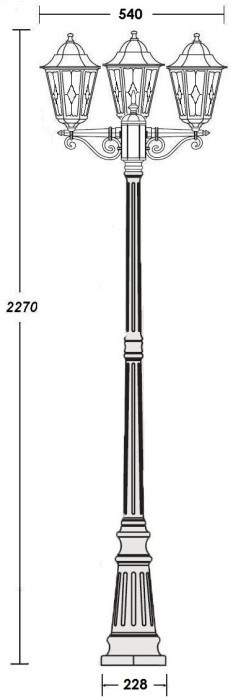 Наземный фонарь PETERSBURG lead GLASS 79809lgB Gb Oasis Light