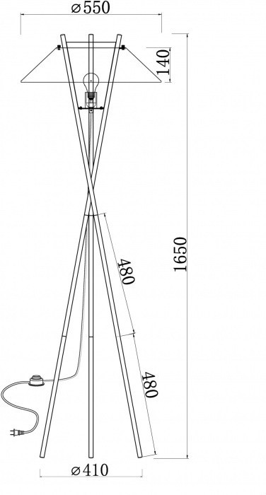 Торшер Bastone MOD006FL-01B Maytoni