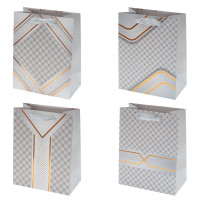 Пакет подарочный S (бумага 230г/м2, блок микс 12шт), L18 W8 H23 см, 4в.