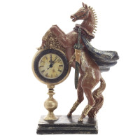 Фигурка декоративная "Лошадь" с часами D7см, (AAx1 н/п), L24 W9,5 H34,5 см