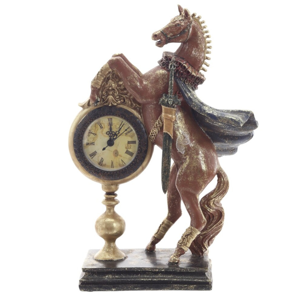 Фигурка декоративная "Лошадь" с часами D7см, (AAx1 н/п), L24 W9,5 H34,5 см