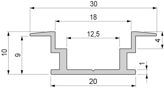 Профиль для светодиодной ленты T-flat 975720 Deko-Light