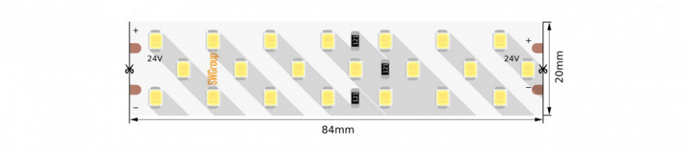 Светодиодная лента SWG2P252-24-24-WW-20 SWG