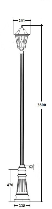 Наземный фонарь PETERSBURG lead GLASS 79810lg B2 Bl Oasis Light