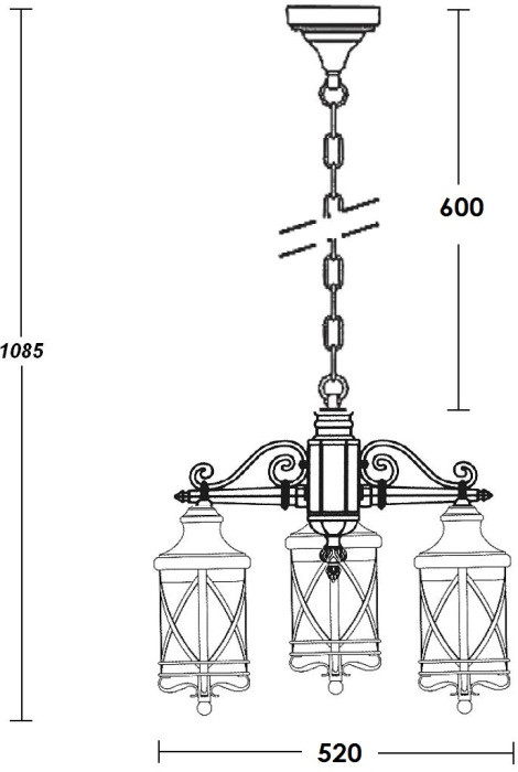 Уличный светильник подвесной LUCERNA 84870/3/02 Bl Oasis Light