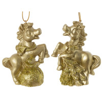 Фигурка декоративная подвесная "Лошадка", L6 W3 H7,5 см, 2в.