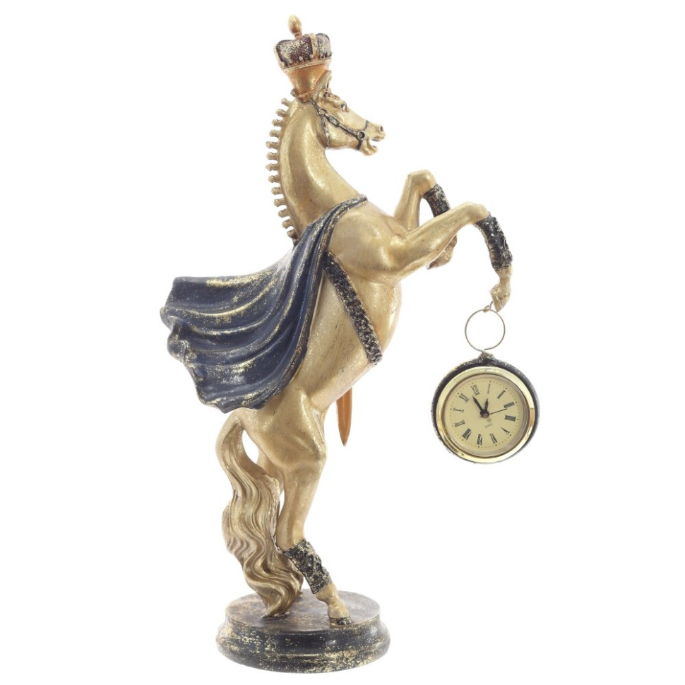 Фигурка декоративная "Лошадь" с часами D5см, (LR44x1), L22 W11 H39,5 см
