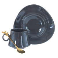 Кружка с блюдцем и ложкой, 200 мл, L16 W15,5 H8,5 см