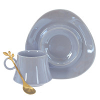 Кружка с блюдцем и ложкой, 200 мл, L16 W15,5 H8,5 см