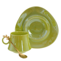 Кружка с блюдцем и ложкой, 200 мл, L16 W15,5 H8,5 см