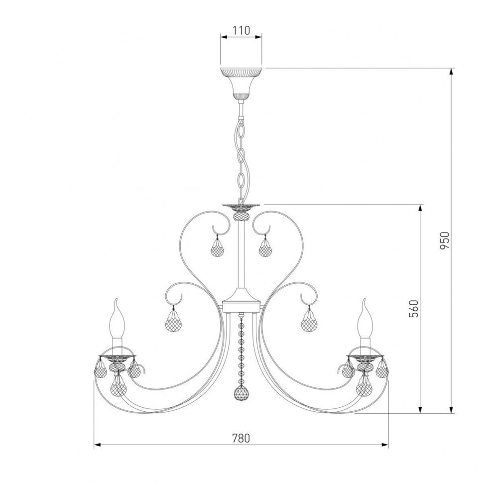 Подвесная люстра Eurosvet 3305/8 белый с золотом/прозрачный хрусталь Strotskis