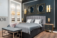 Кровать Odry с подъемным механизмом и бельевым ящиком лилово-серая Кровать Odry с подъемным механизмом и бельевым ящиком лилово-серая