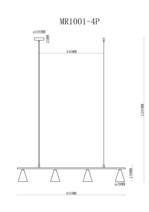 Подвесной светильник Milla MR1001-4P MyFar