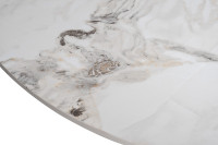 Стол обеденный круглый керамогранит белый/матовое золото