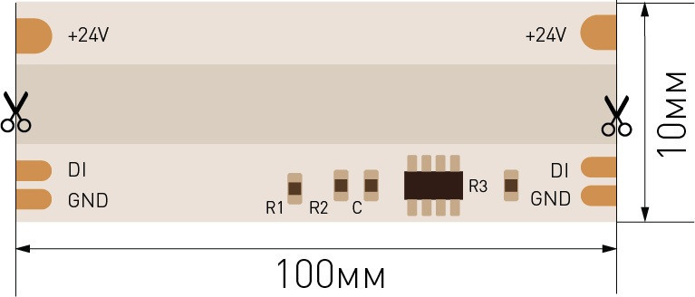 Светодиодная лента SWG-COB SWG-COB480-24-12-WS2811RGB SWG