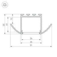 Профиль Arlight PLS-LOCK-H25-FA-2000 ANOD 016444 Профиль Arlight PLS-LOCK-H25-FA-2000 ANOD 016444