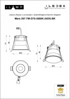 Точечный светильник Mars 207-7W-D75-3000K-24DG-BK iLedex