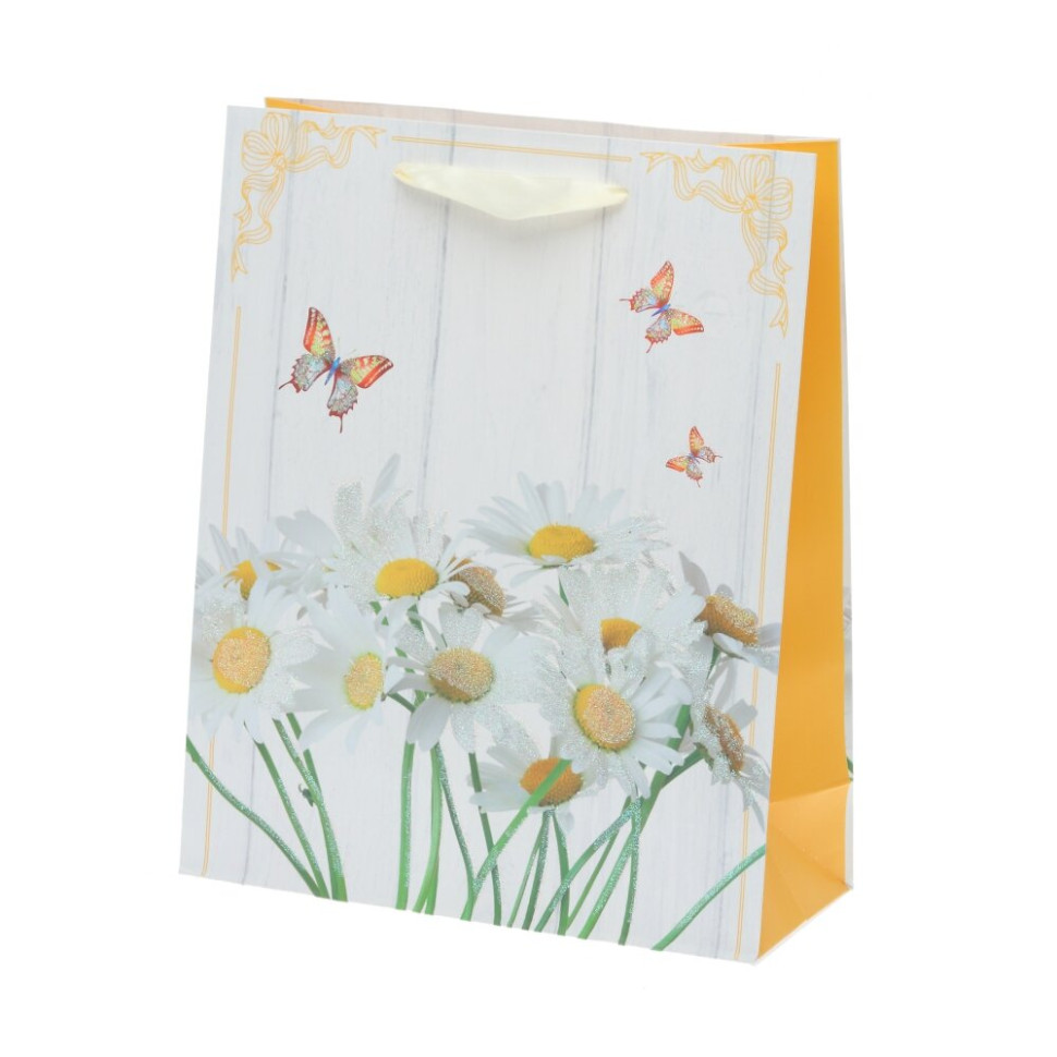 Пакет подарочный M (бумага 210г/м2, блок микс12шт), L26 W10 H32 см, 4в.