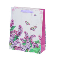 Пакет подарочный M (бумага 210г/м2, блок микс12шт), L26 W10 H32 см, 4в.