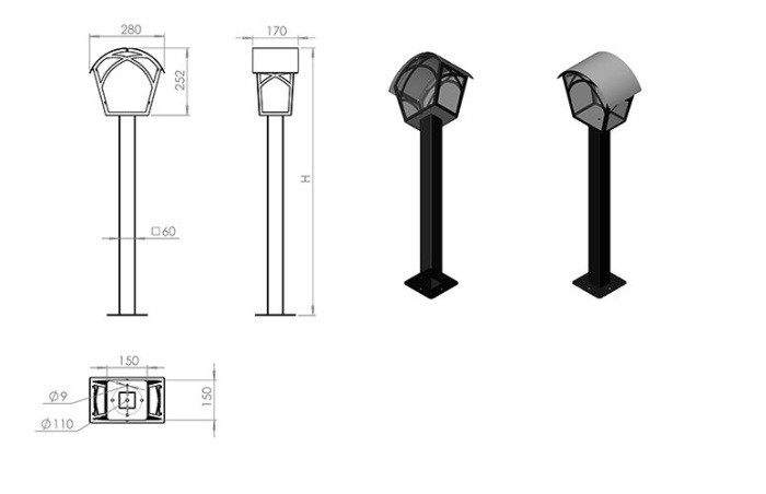 Наземный фонарь Мадрид 140-41/b-11 Русские фонари