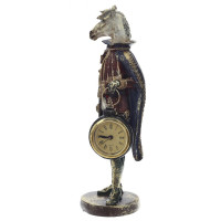 Фигурка декоративная "Лошадь" с часами D4см, (LR44x1), L12 W7,5 H24,5 см