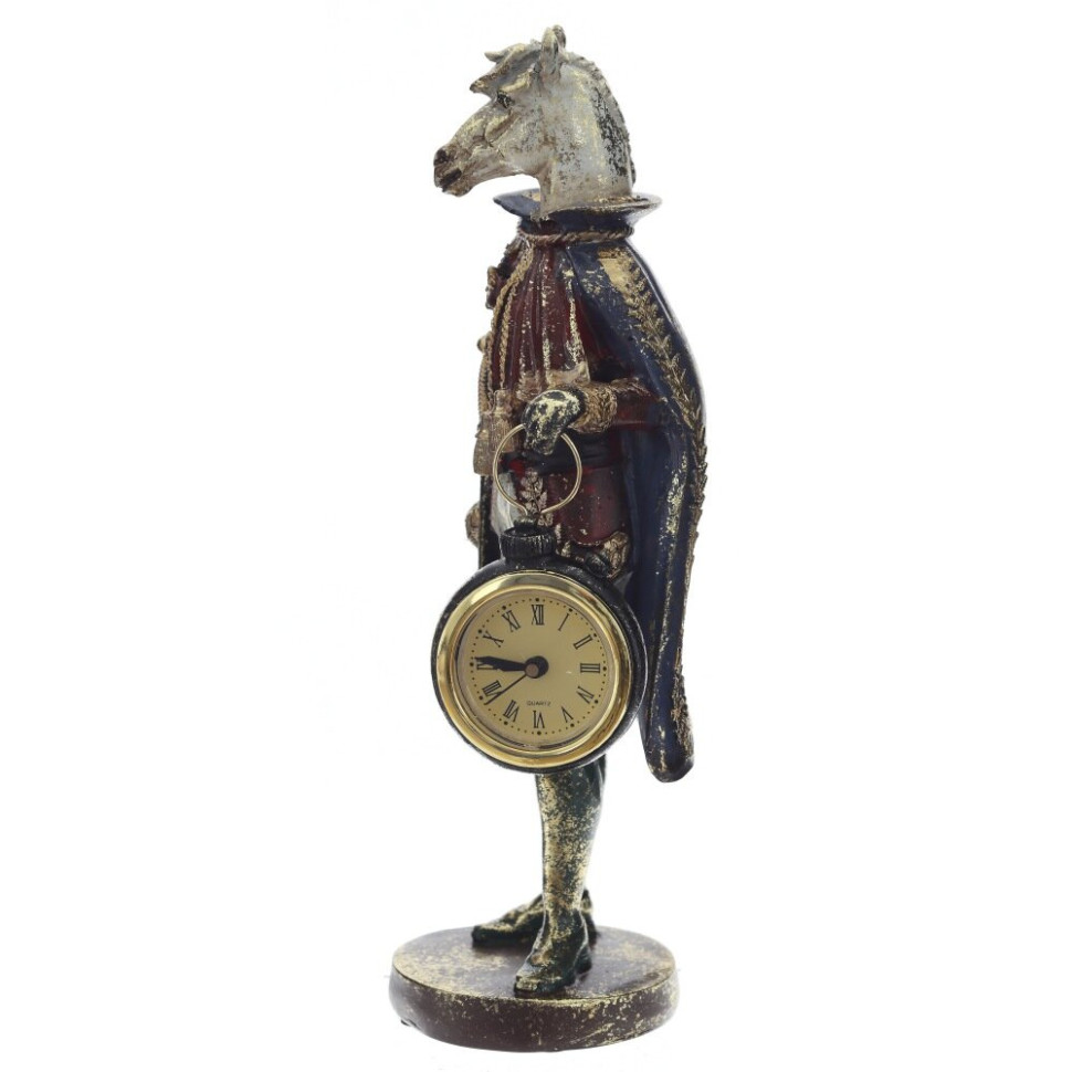 Фигурка декоративная "Лошадь" с часами D4см, (LR44x1), L12 W7,5 H24,5 см