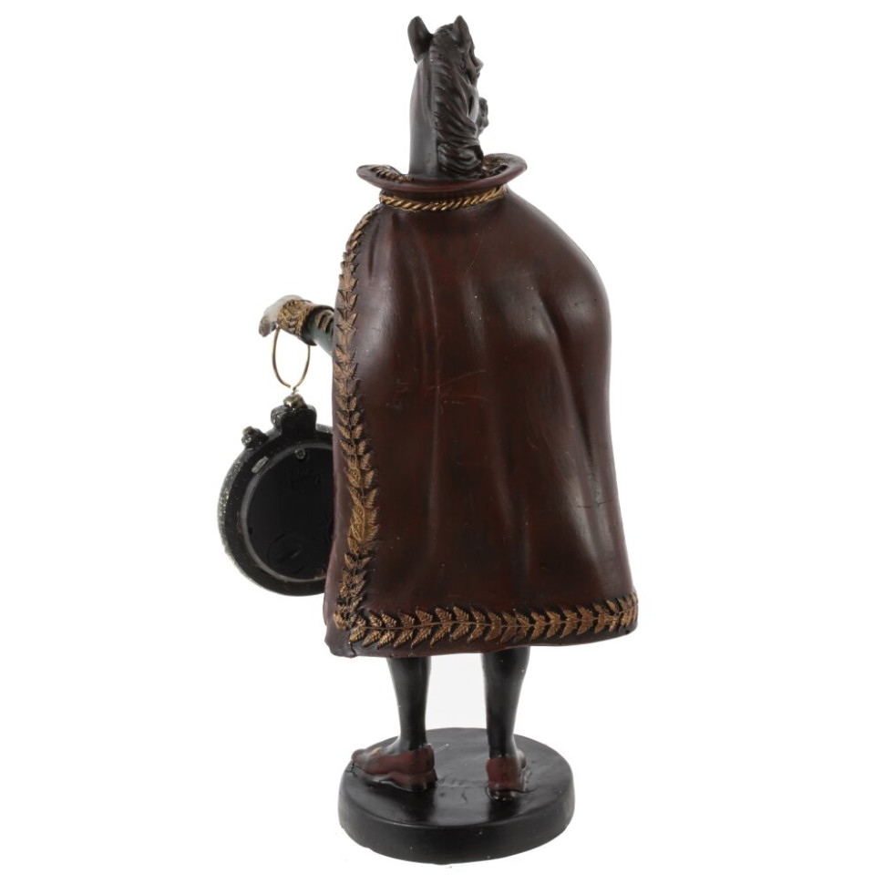 Фигурка декоративная "Лошадь" с часами D4см, (LR44x1), L12 W7,5 H24,5 см