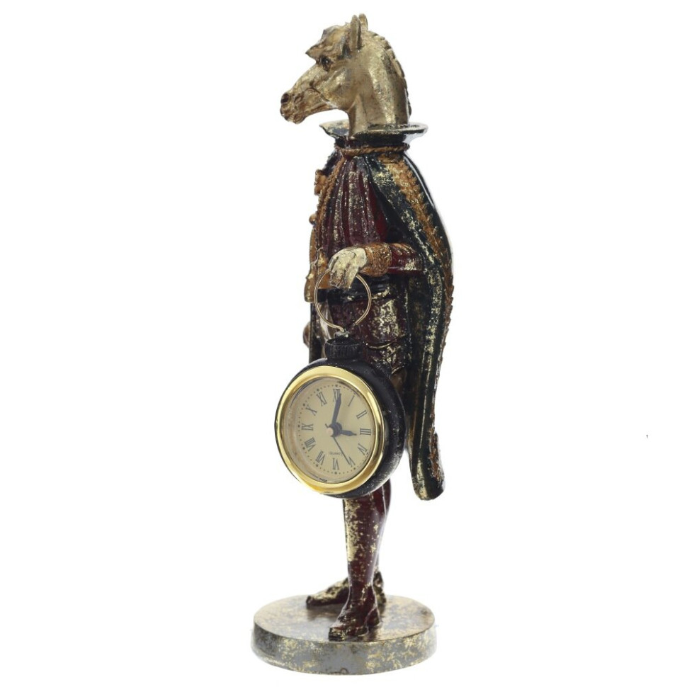 Фигурка декоративная "Лошадь" с часами D4см, (LR44x1), L12 W7,5 H24,5 см