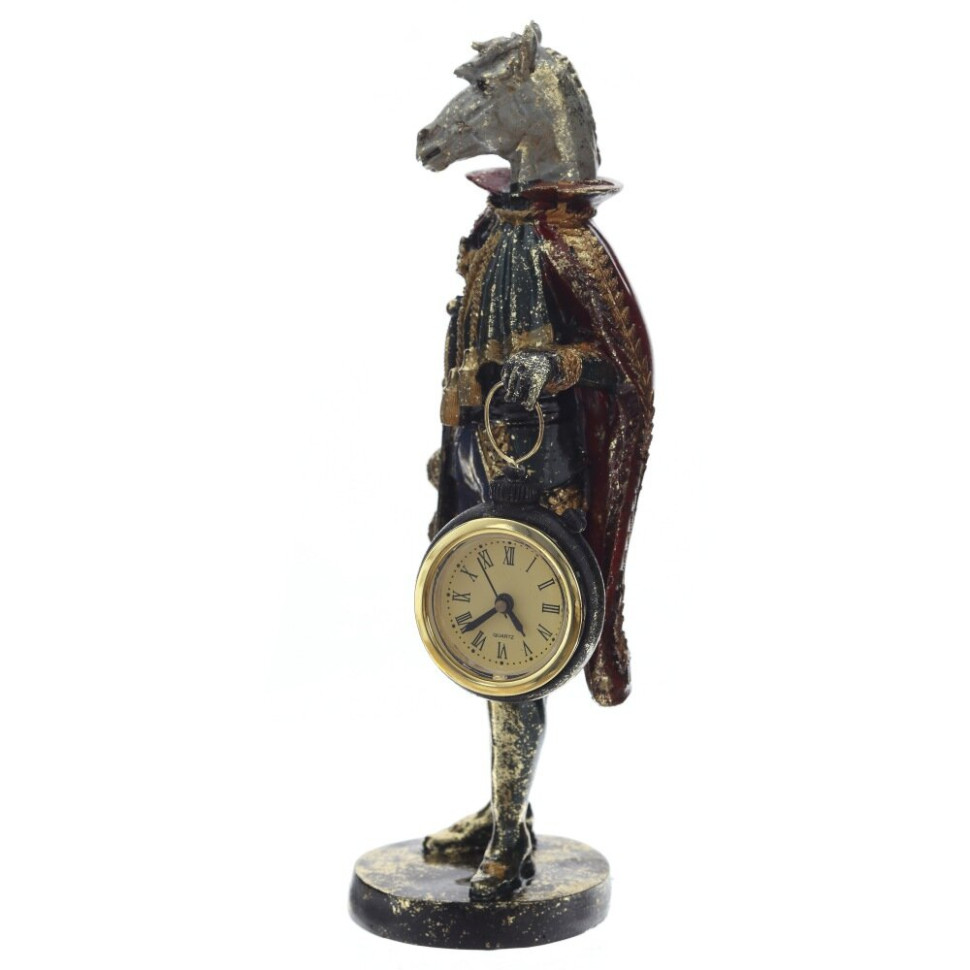 Фигурка декоративная "Лошадь" с часами D4см, (LR44x1), L12 W7,5 H24,5 см