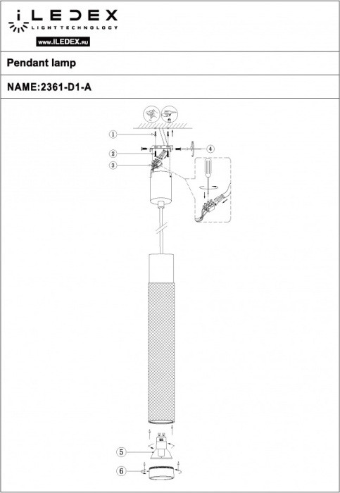 Подвесной светильник Delta 2366-1 BK+SL iLedex